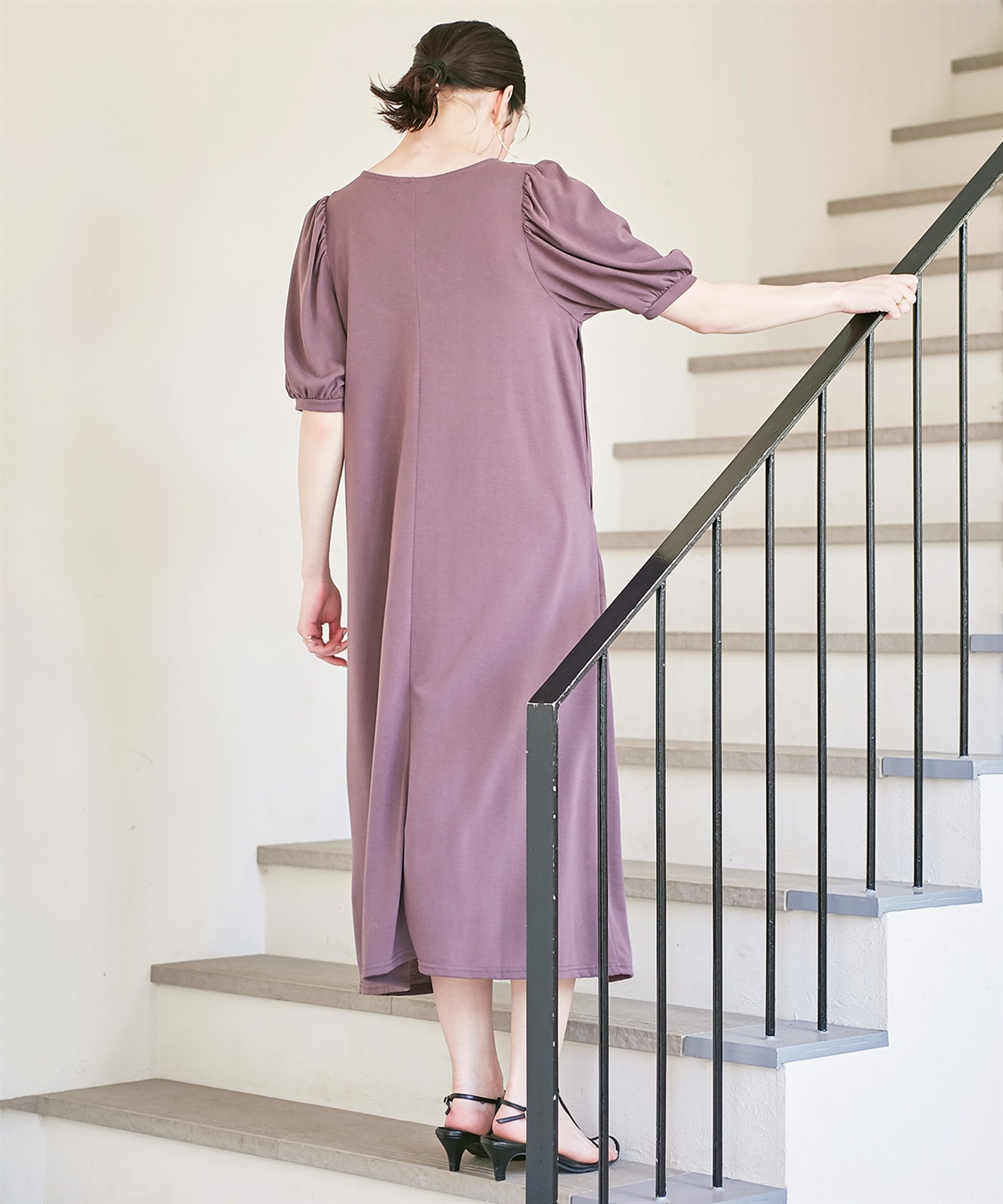 Rosemadame 汗染み防止加工ボリュームスリーブフレアワンピース（マタニティ&授乳服）_sub_20