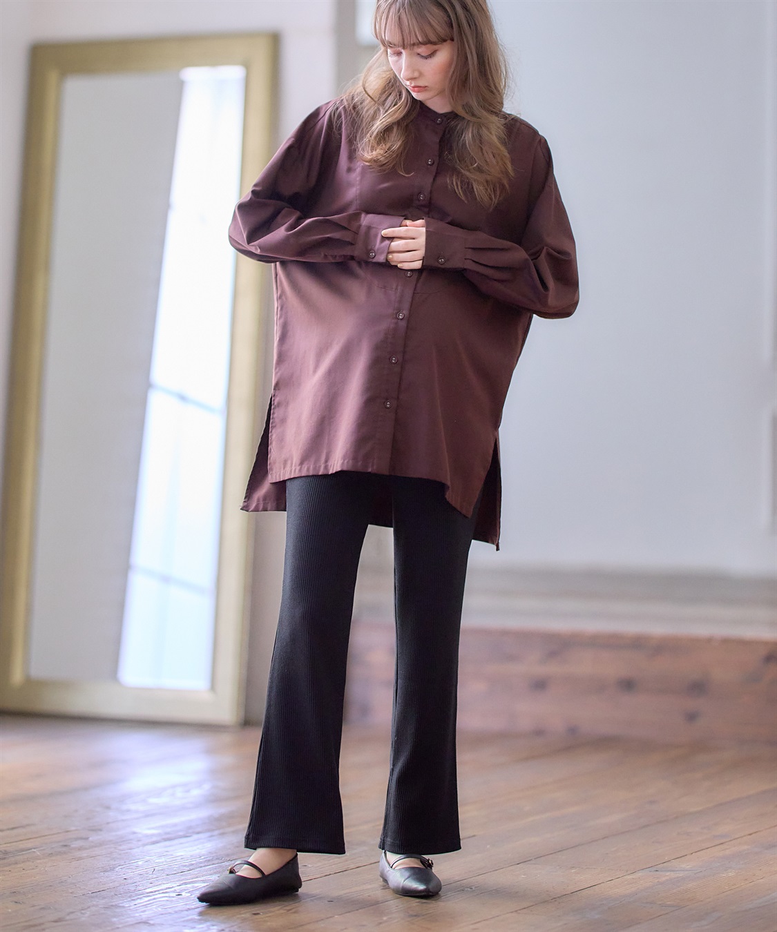 Rosemadame マタニティから産後まで  リブフレアらくちんパンツ 妊婦服 産前・産後対応（マタニティ～産後）_sub_18