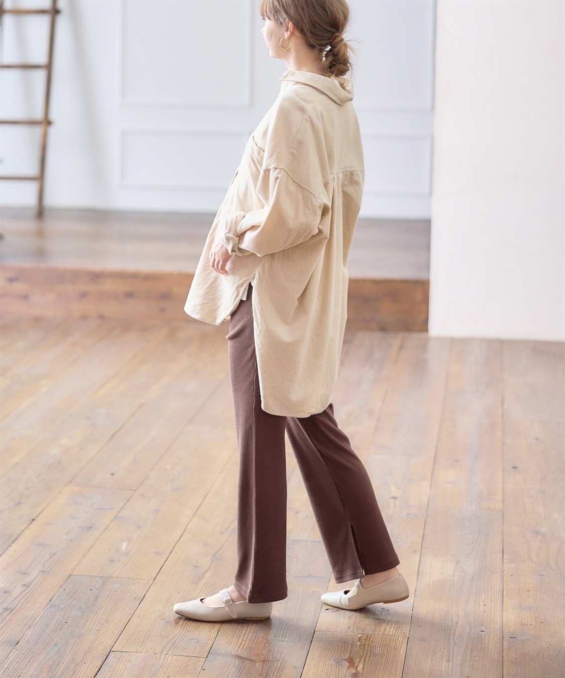 Rosemadame マタニティから産後まで  リブフレアらくちんパンツ 妊婦服 産前・産後対応（マタニティ～産後）_sub_22