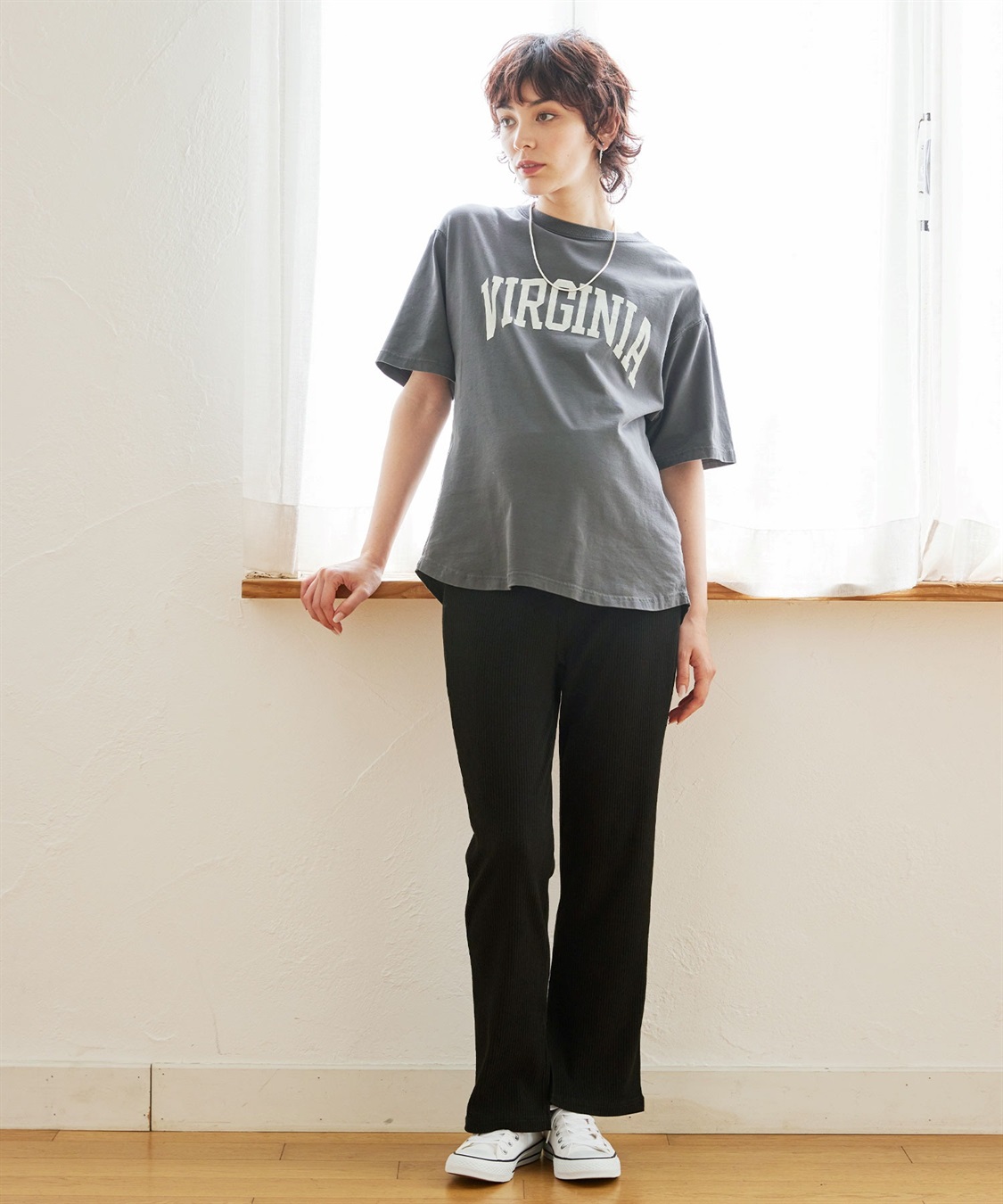 Rosemadame マタニティから産後まで  リブフレアらくちんパンツ 妊婦服 産前・産後対応（マタニティ～産後）_sub_24