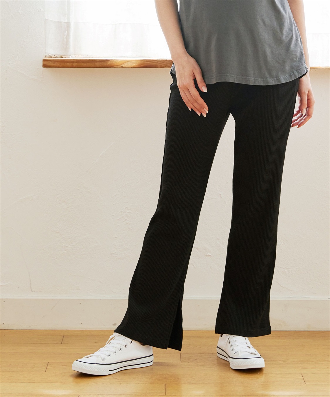 Rosemadame マタニティから産後まで  リブフレアらくちんパンツ 妊婦服 産前・産後対応（マタニティ～産後）_sub_25