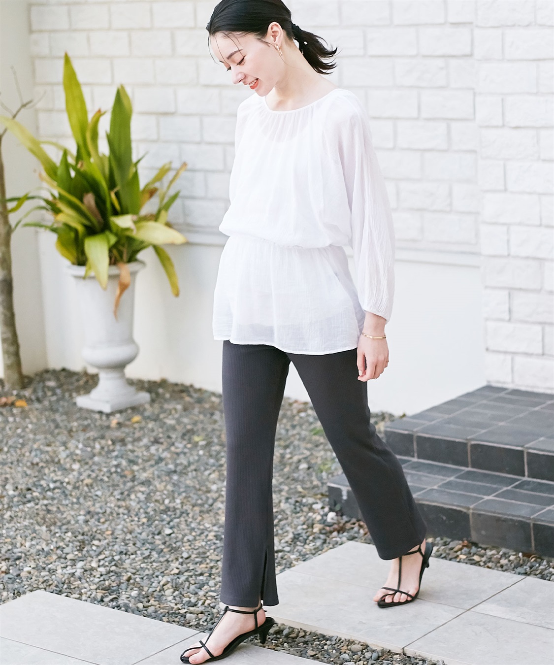 Rosemadame マタニティから産後まで  リブフレアらくちんパンツ 妊婦服 産前・産後対応（マタニティ～産後）_sub_26