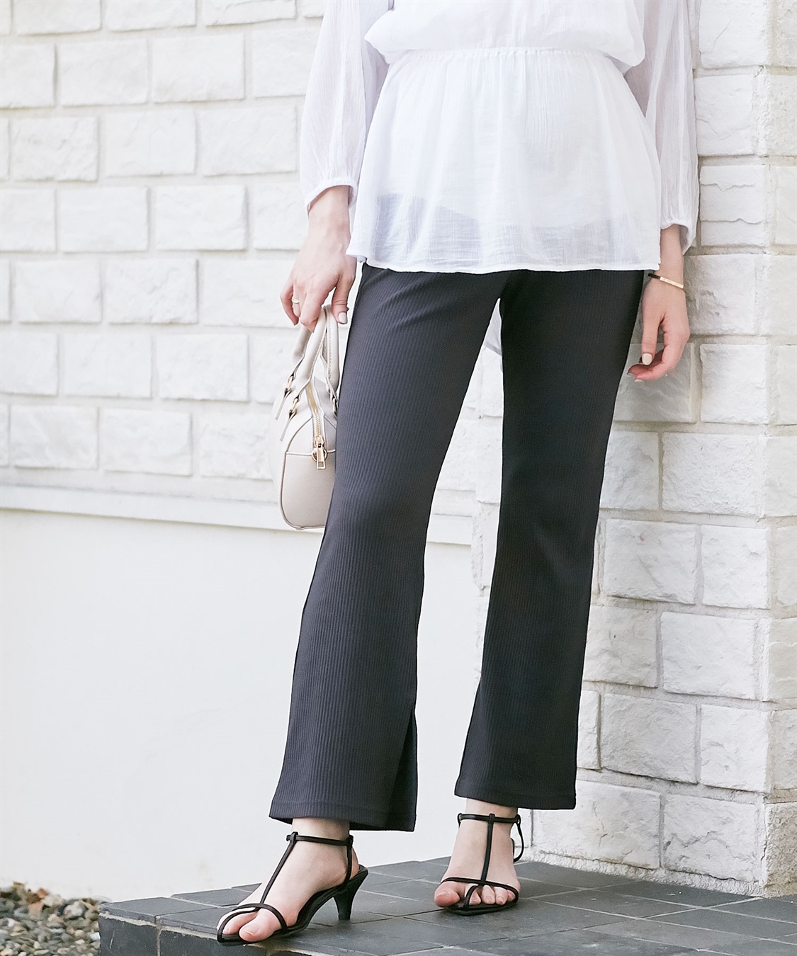 Rosemadame マタニティから産後まで  リブフレアらくちんパンツ 妊婦服 産前・産後対応（マタニティ～産後）_sub_27