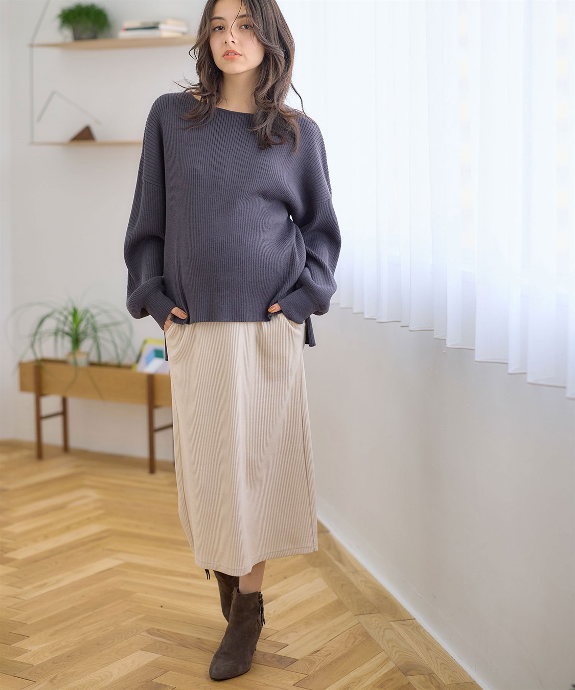 Rosemadame リブナロースカート（マタニティ~産後）妊婦服 産前・産後対応_sub_6