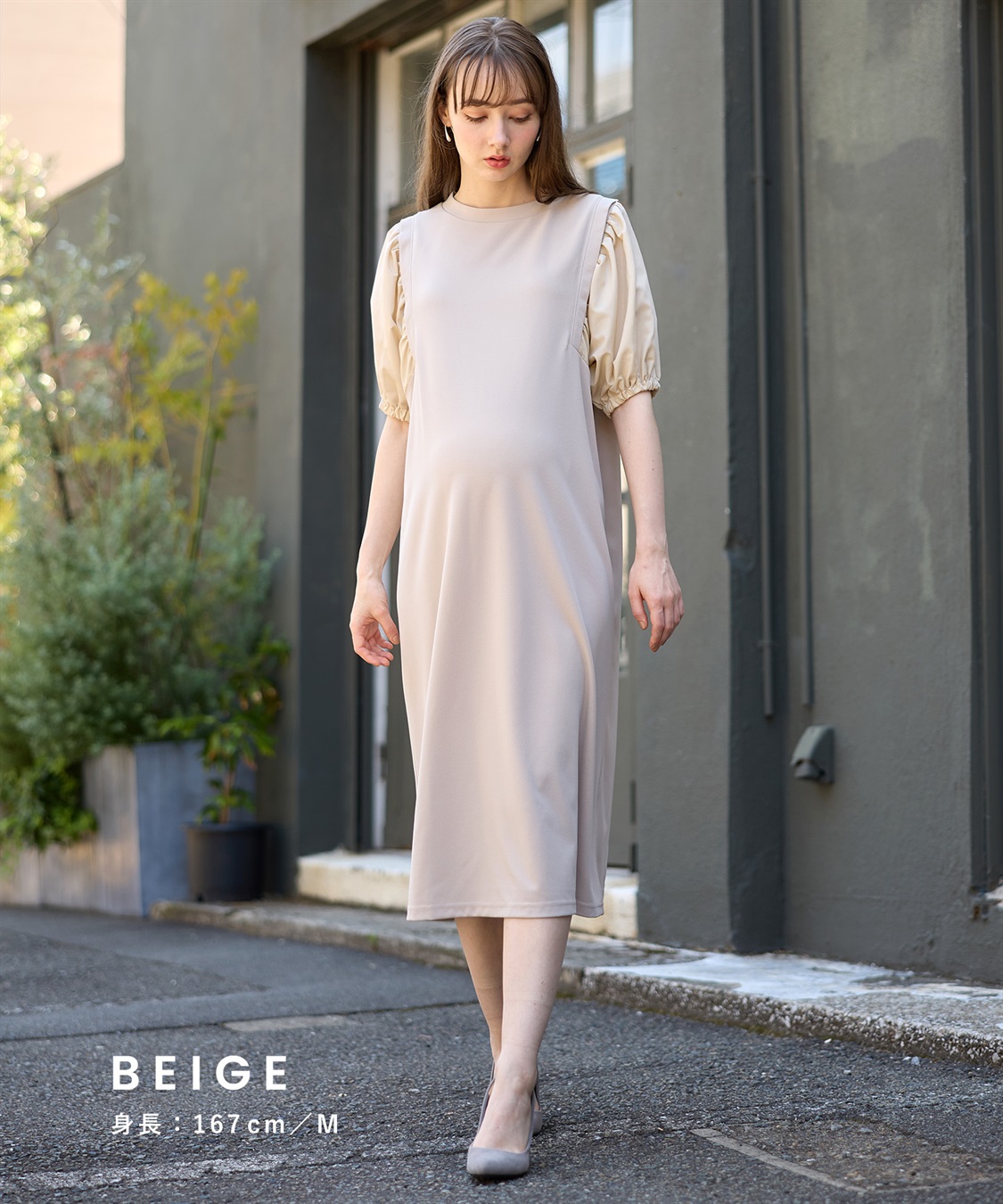 Rosemadame 異素材ボリュームスリーブ強撚スムースワンピース_sub_12