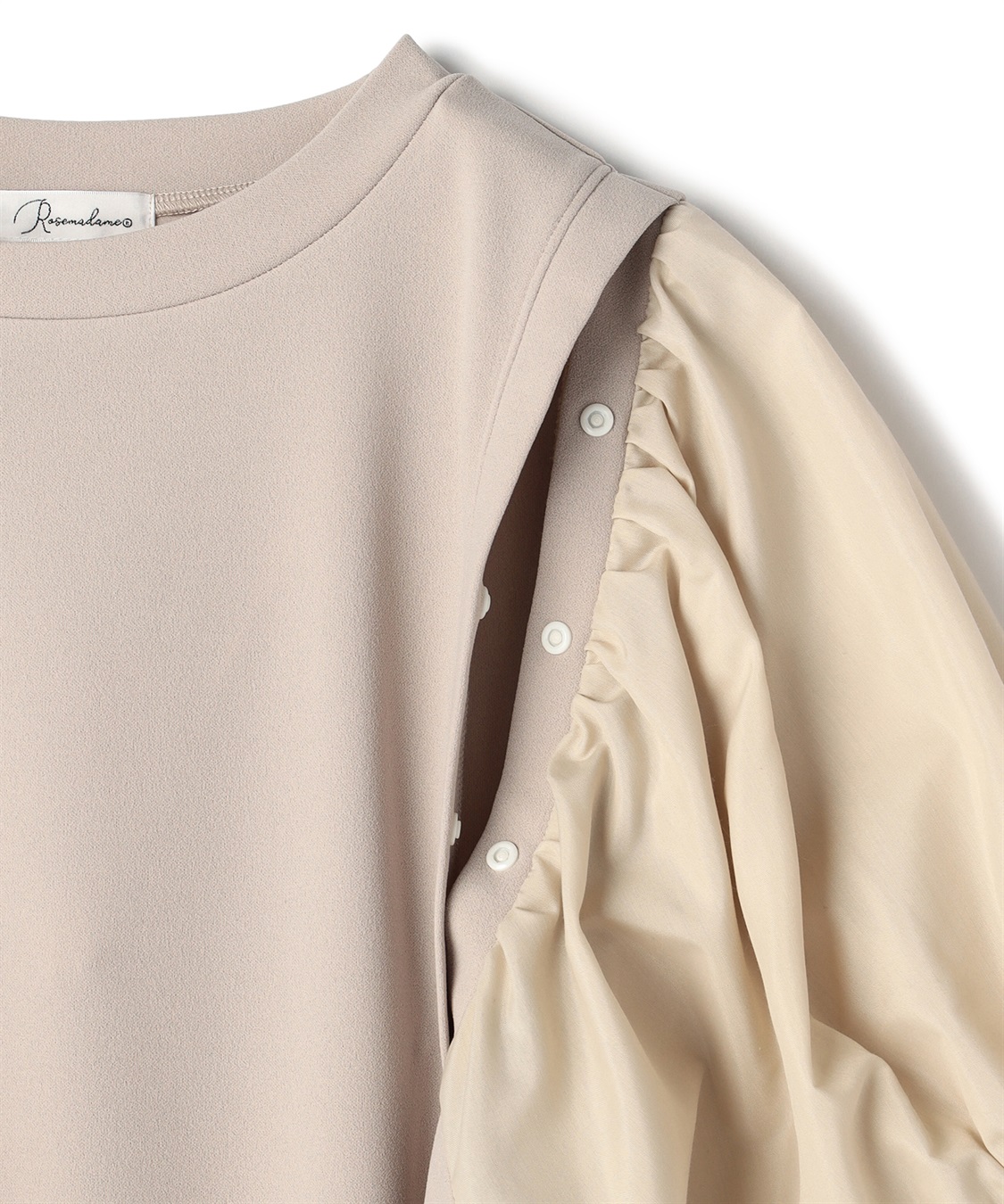 Rosemadame 異素材ボリュームスリーブ強撚スムースワンピース_sub_28