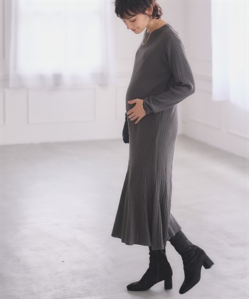 Rosemadame リブニット マーメイドワンピース(マタニティ&授乳服）授乳口付き 授乳楽々 妊婦服 産前・産後対応_subthumb_15