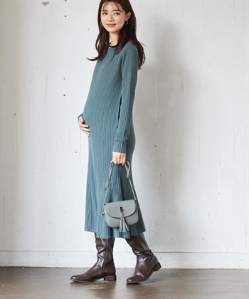 Rosemadame リブニット マーメイドワンピース(マタニティ&授乳服）授乳口付き 授乳楽々 妊婦服 産前・産後対応_subthumb_17