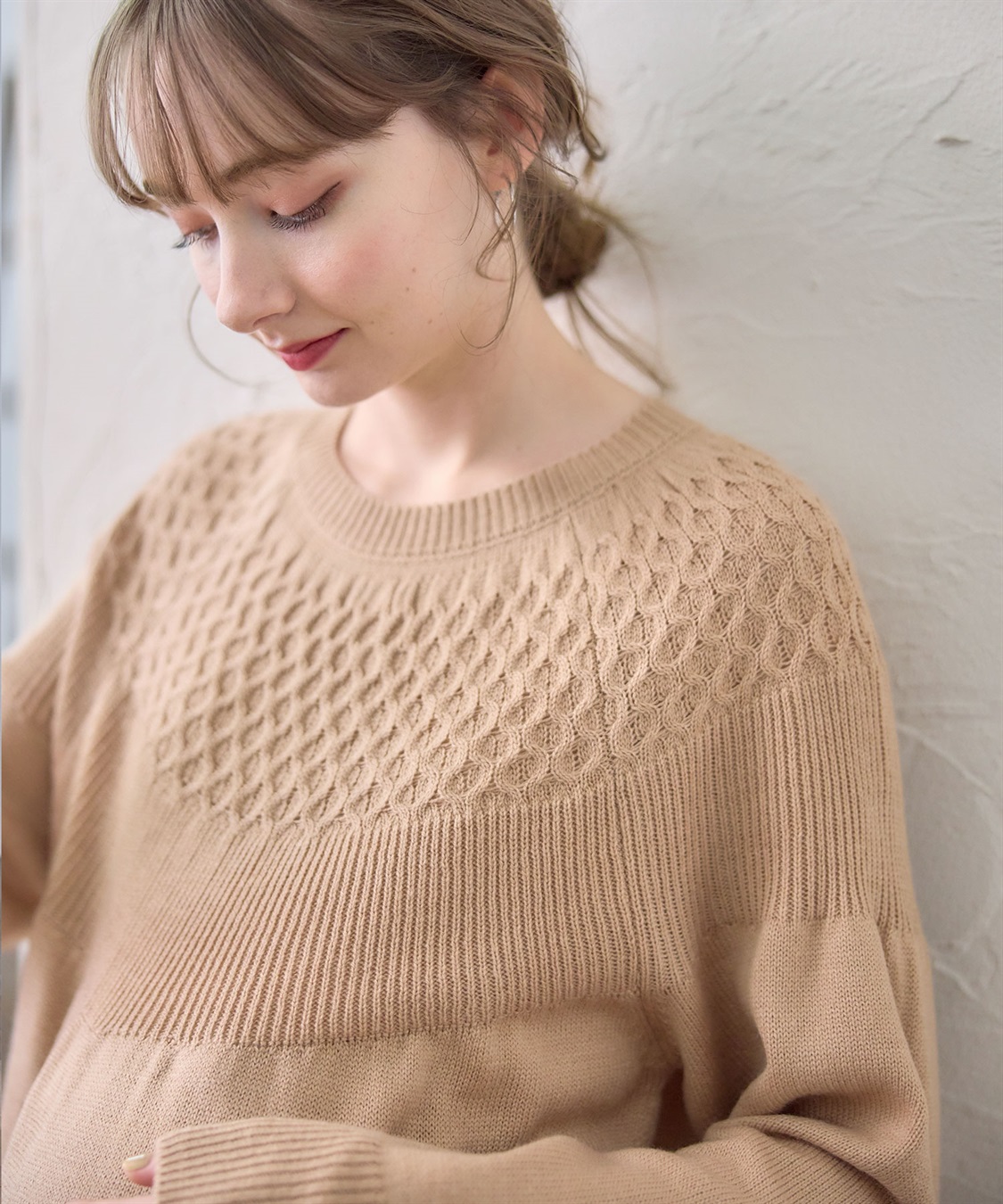 Rosemadame ハニカムケーブル チュニック丈 プルオーバーニット（マタニティ&授乳服）授乳口付き 授乳楽々 妊婦服 産前・産後対応_sub_6