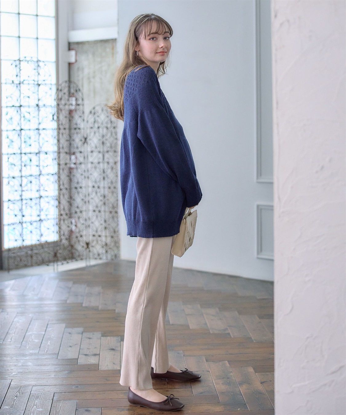 Rosemadame ハニカムケーブル チュニック丈 プルオーバーニット（マタニティ&授乳服）授乳口付き 授乳楽々 妊婦服 産前・産後対応_sub_16