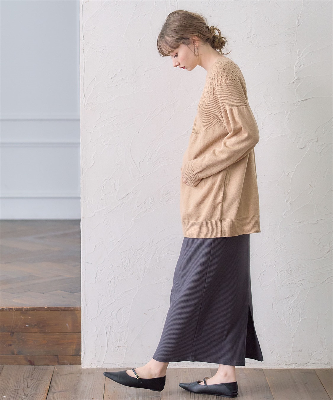 Rosemadame ハニカムケーブル チュニック丈 プルオーバーニット（マタニティ&授乳服）授乳口付き 授乳楽々 妊婦服 産前・産後対応_sub_19