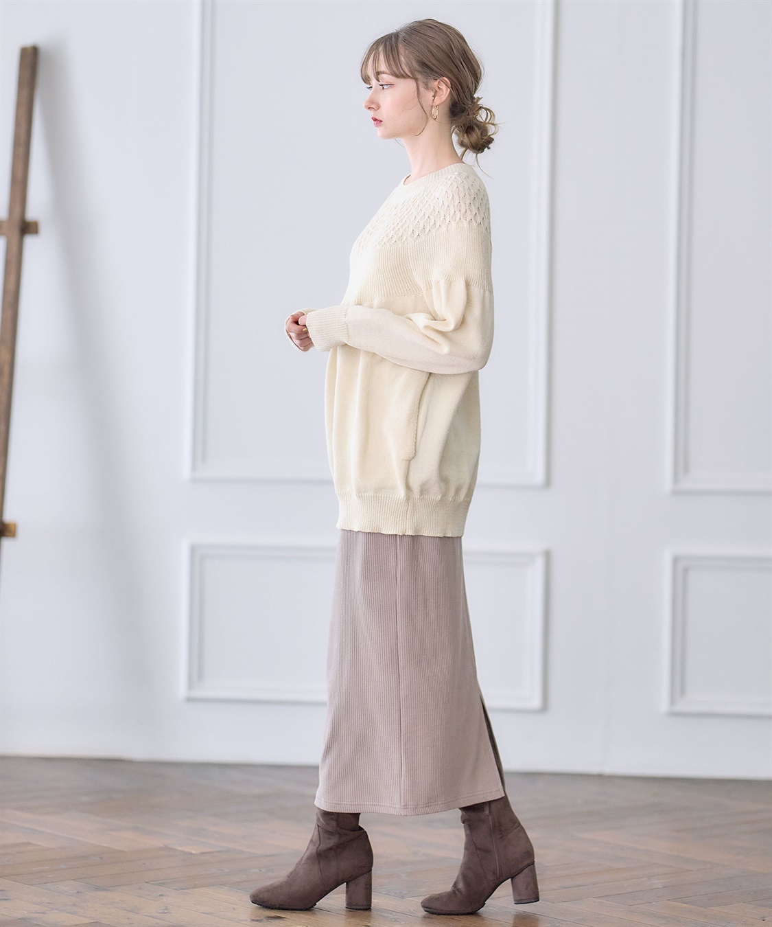 Rosemadame ハニカムケーブル チュニック丈 プルオーバーニット（マタニティ&授乳服）授乳口付き 授乳楽々 妊婦服 産前・産後対応_sub_20