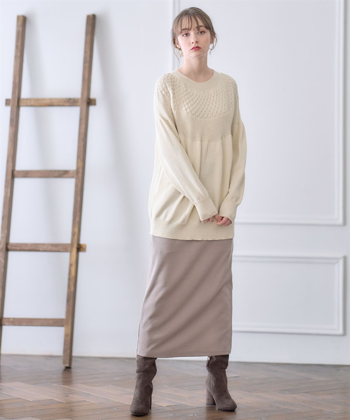 Rosemadame ハニカムケーブル チュニック丈 プルオーバーニット（マタニティ&授乳服）授乳口付き 授乳楽々 妊婦服 産前・産後対応_sub_21