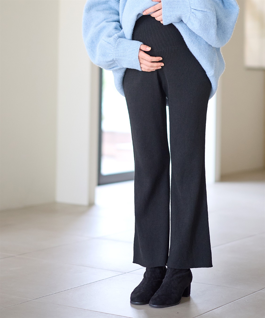 Rosemadame ニットリブフレアパンツ(マタニティ/妊婦服 産前・産後対応)_sub_9
