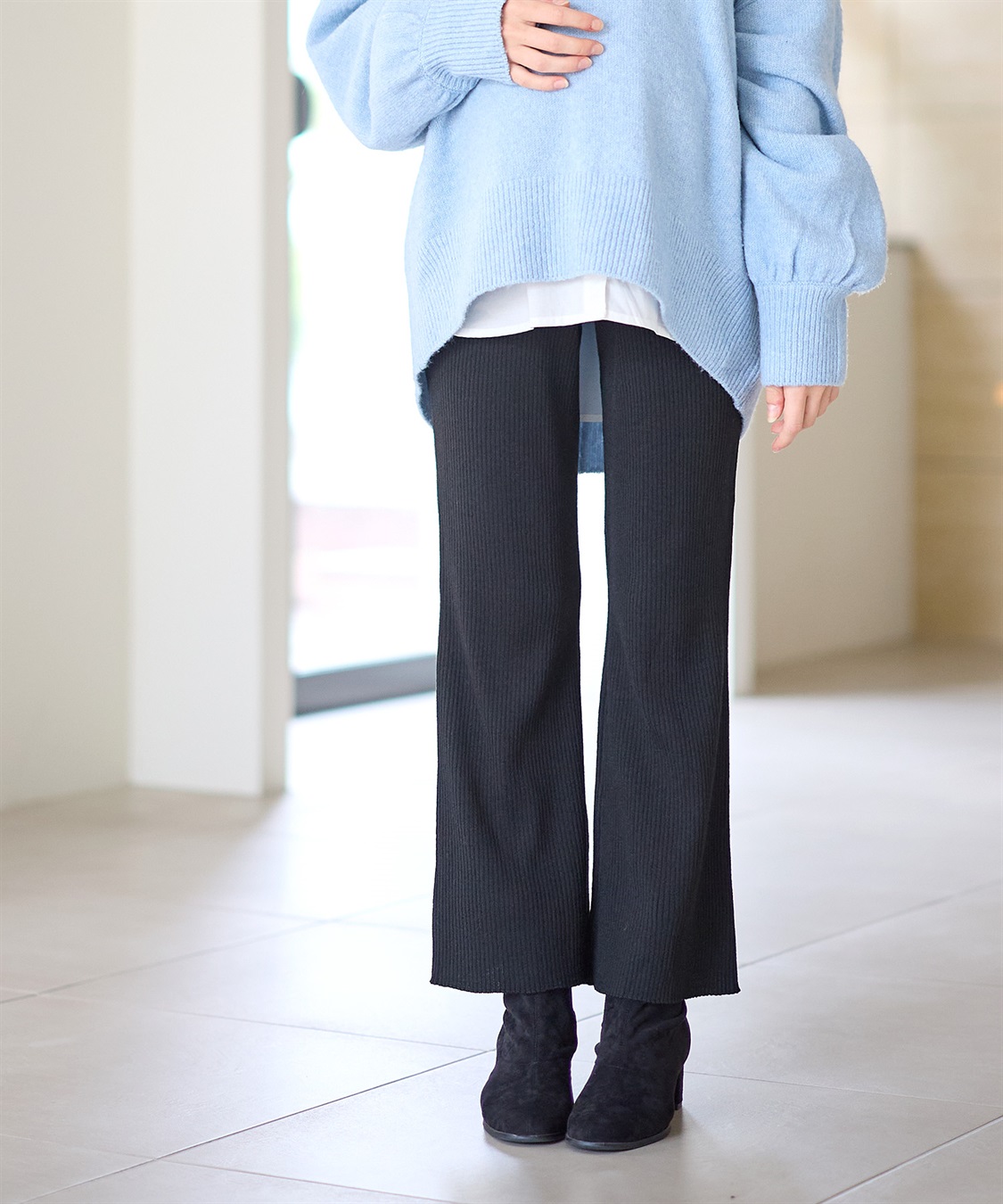 Rosemadame ニットリブフレアパンツ(マタニティ/妊婦服 産前・産後対応)_sub_10