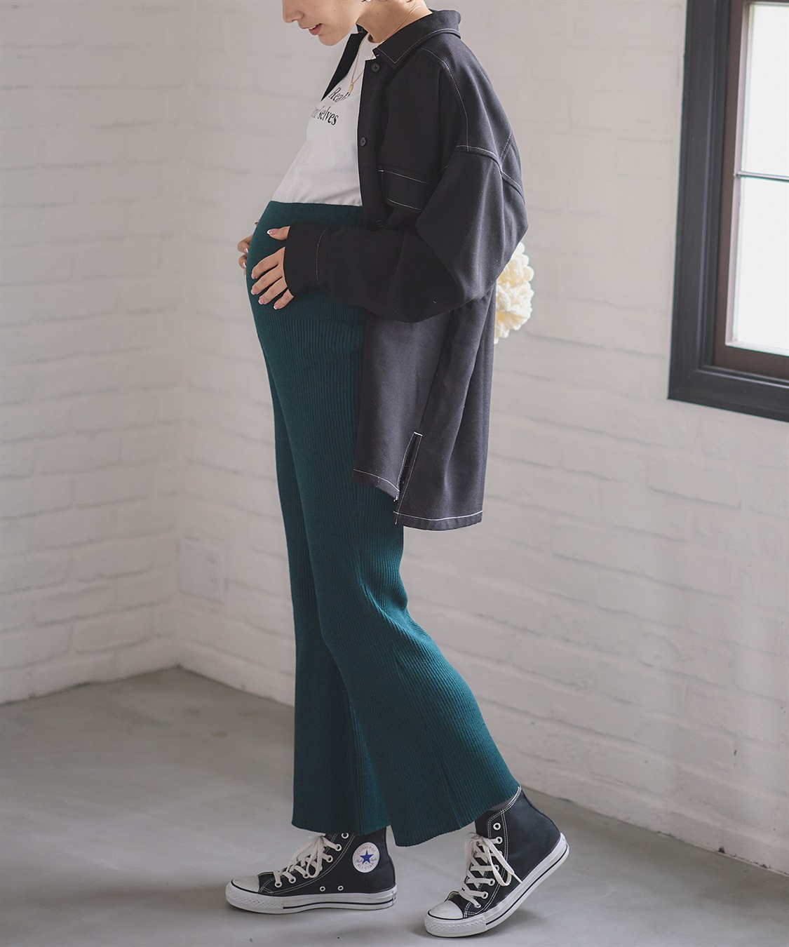 Rosemadame ニットリブフレアパンツ(マタニティ/妊婦服 産前・産後対応)_sub_21