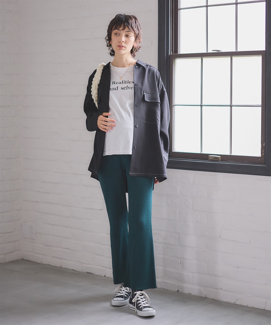 Rosemadame ニットリブフレアパンツ(マタニティ/妊婦服 産前・産後対応)_sub_22