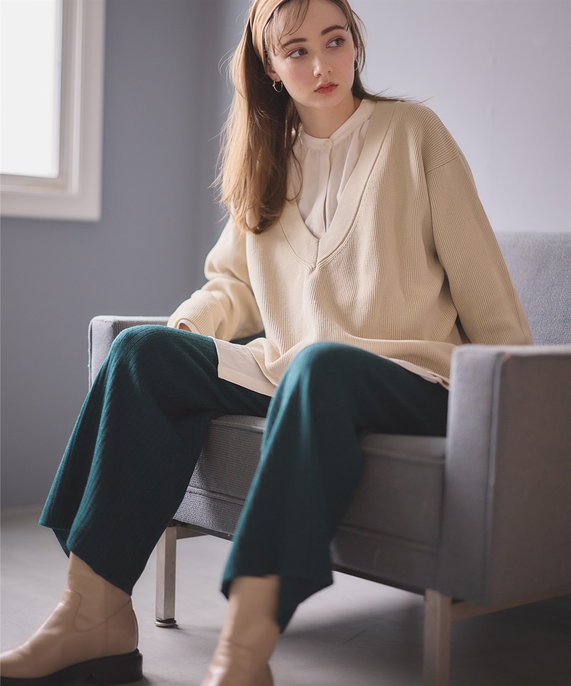 Rosemadame ニットリブワイドパンツ(マタニティ/妊婦服 産前・産後対応)_sub_12