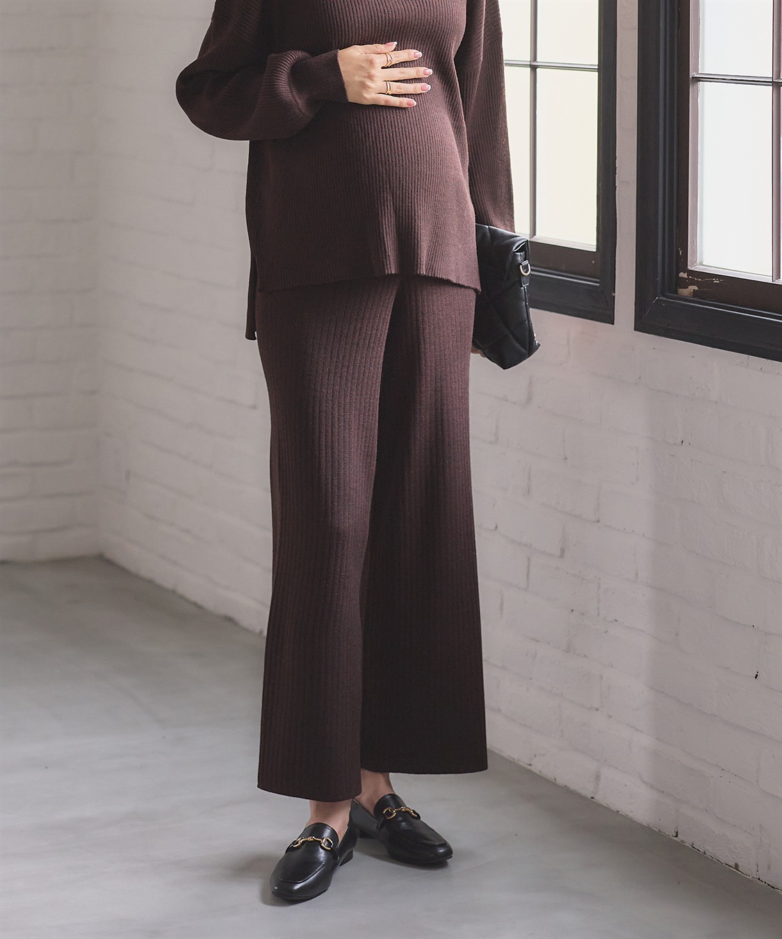 Rosemadame ニットリブワイドパンツ(マタニティ/妊婦服 産前・産後対応)_sub_15