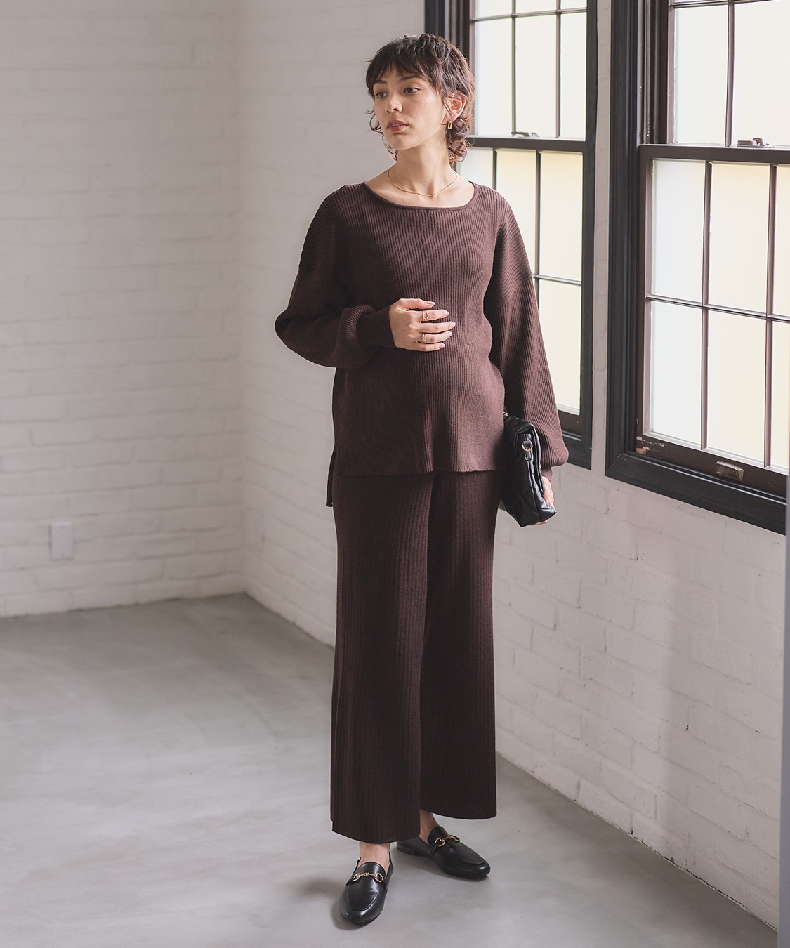 Rosemadame ニットリブワイドパンツ(マタニティ/妊婦服 産前・産後対応)_sub_16