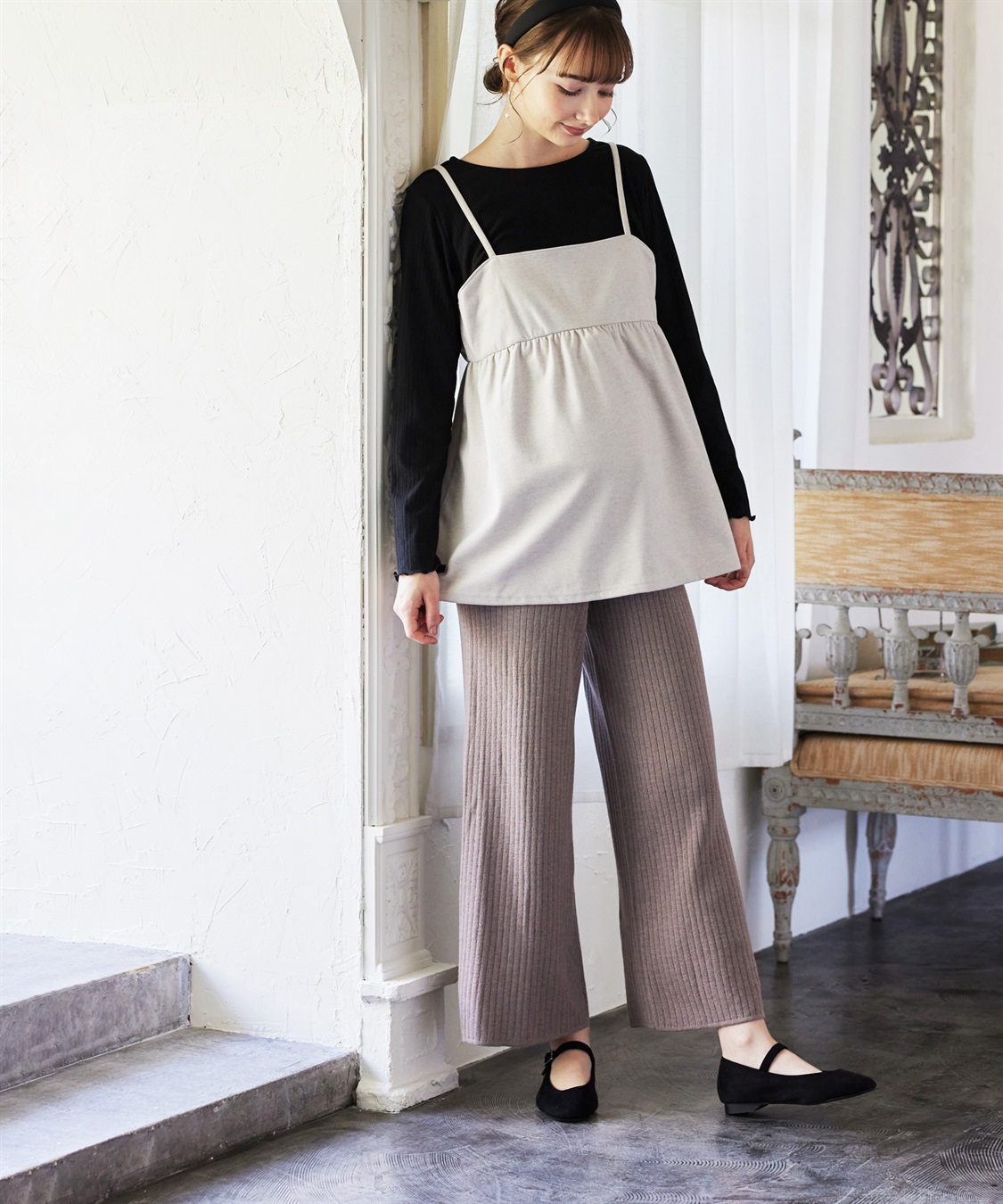Rosemadame ニットリブワイドパンツ(マタニティ/妊婦服 産前・産後対応)_sub_21