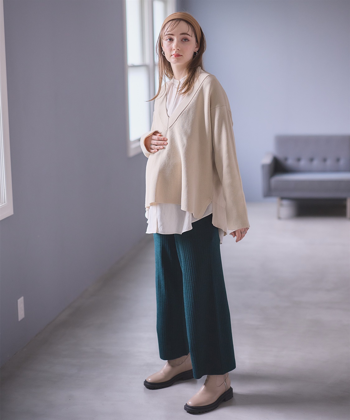 Rosemadame ニットリブワイドパンツ(マタニティ/妊婦服 産前・産後対応)_sub_24