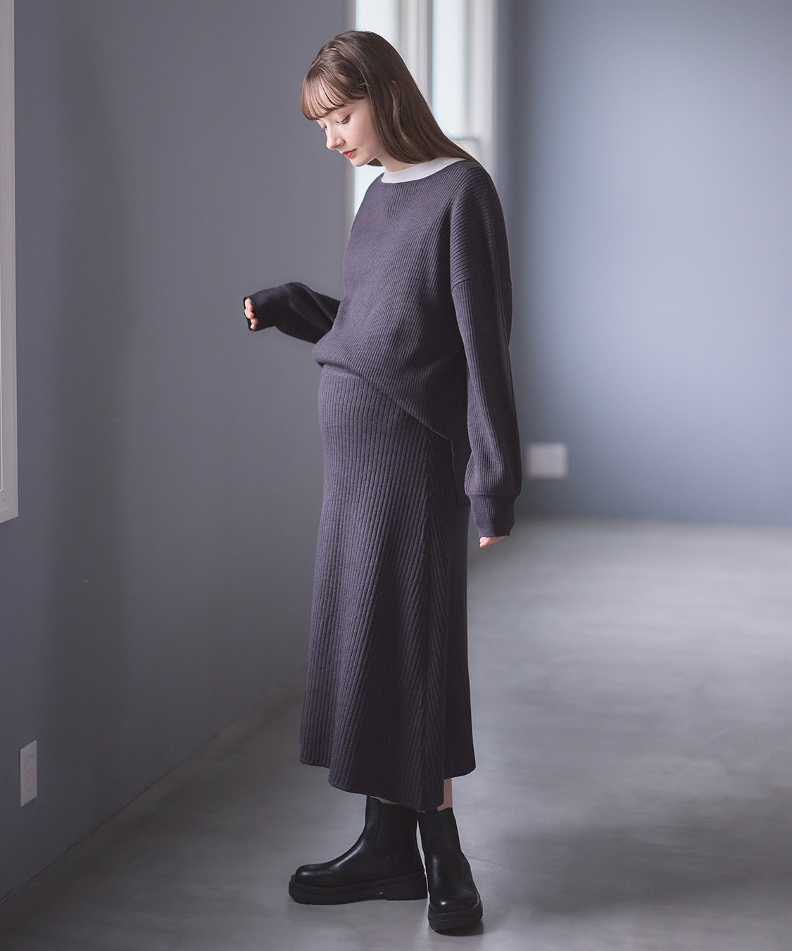 Rosemadame ニットリブフレアスカート(マタニティ/妊婦服 産前・産後対応)_sub_6