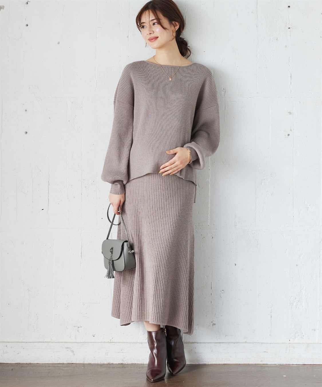 Rosemadame ニットリブフレアスカート(マタニティ/妊婦服 産前・産後対応)_sub_11