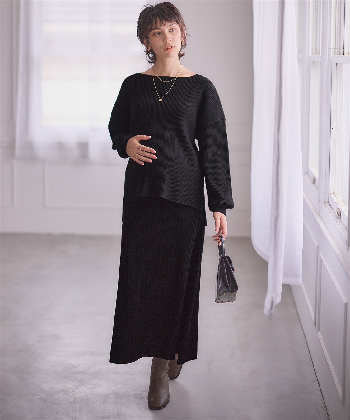 Rosemadame ニットリブフレアスカート(マタニティ/妊婦服 産前・産後対応)_sub_14