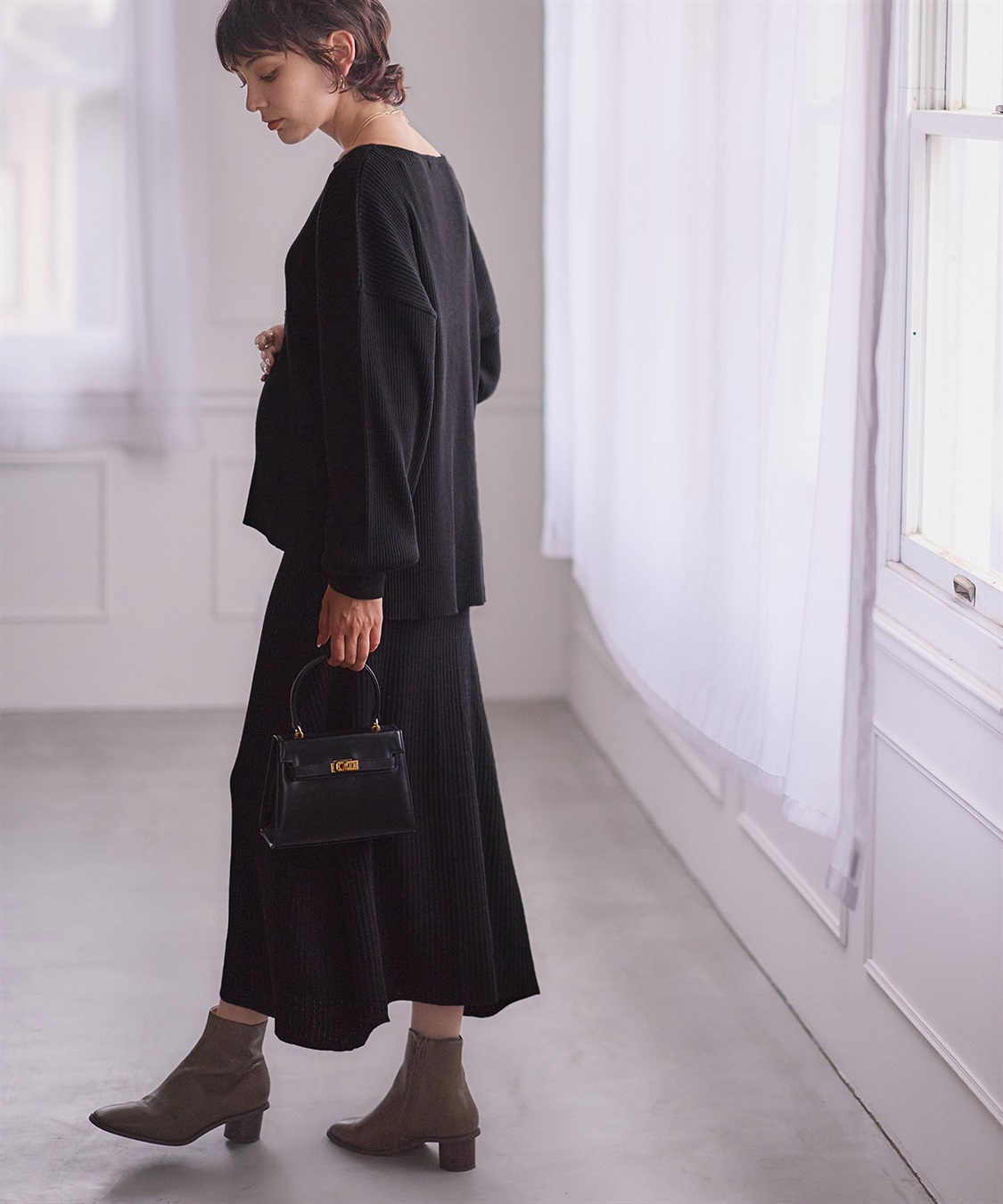 Rosemadame ニットリブフレアスカート(マタニティ/妊婦服 産前・産後対応)_sub_15