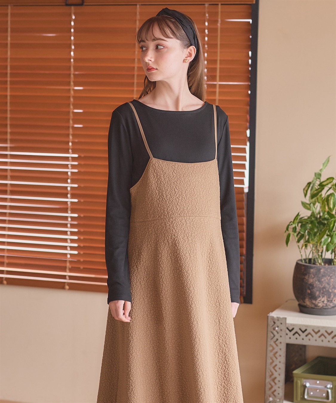 Rosemadame 【セットアイテム】ぽこぽこジャガードキャミワンピ×リブカットソー(マタニティ/授乳服）授乳楽々 妊婦服 産前・産後対応_sub_4