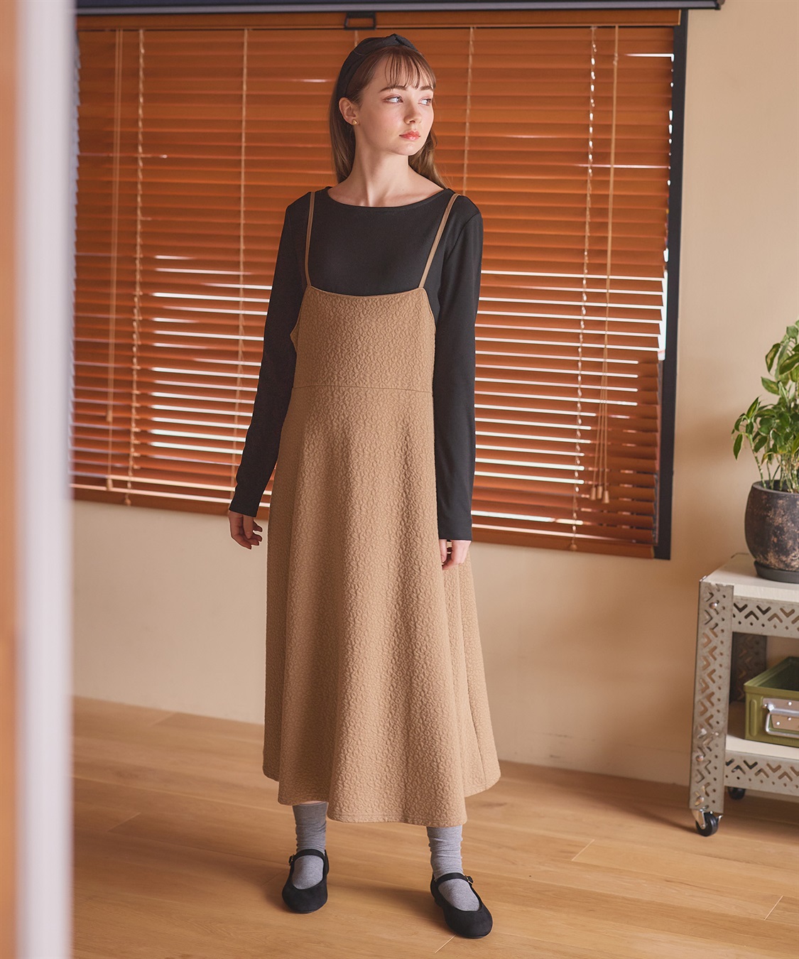 Rosemadame 【セットアイテム】ぽこぽこジャガードキャミワンピ×リブカットソー(マタニティ/授乳服）授乳楽々 妊婦服 産前・産後対応_sub_5