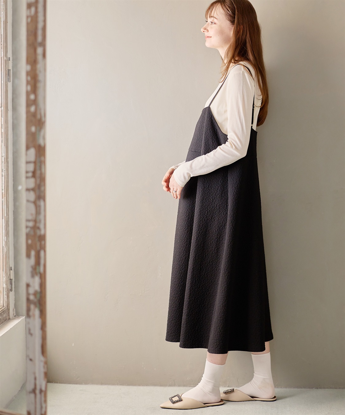 Rosemadame 【セットアイテム】ぽこぽこジャガードキャミワンピ×リブカットソー(マタニティ/授乳服）授乳楽々 妊婦服 産前・産後対応_sub_15