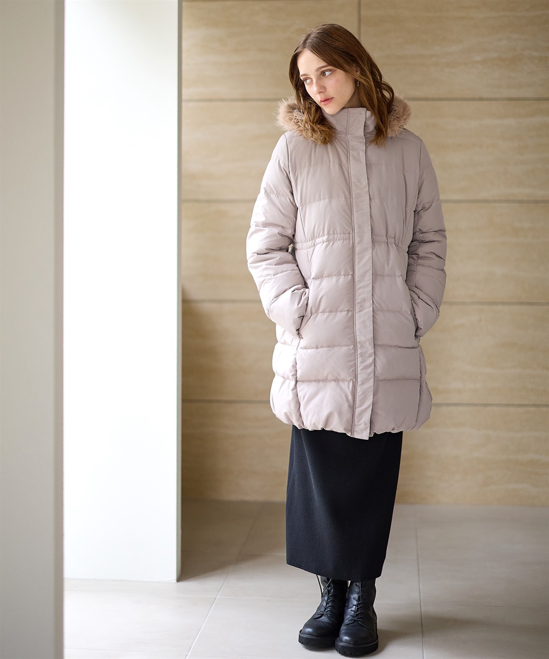 マットタフタダウンママコート＆ケープセット(マタニティ&授乳服）妊婦服 産前・産後対応 Rosemadame｜クロスプラス公式通販サイト