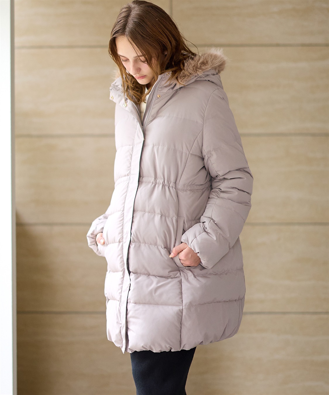 Rosemadame マットタフタダウンママコート＆ケープセット(マタニティ&授乳服）妊婦服 産前・産後対応_sub_6