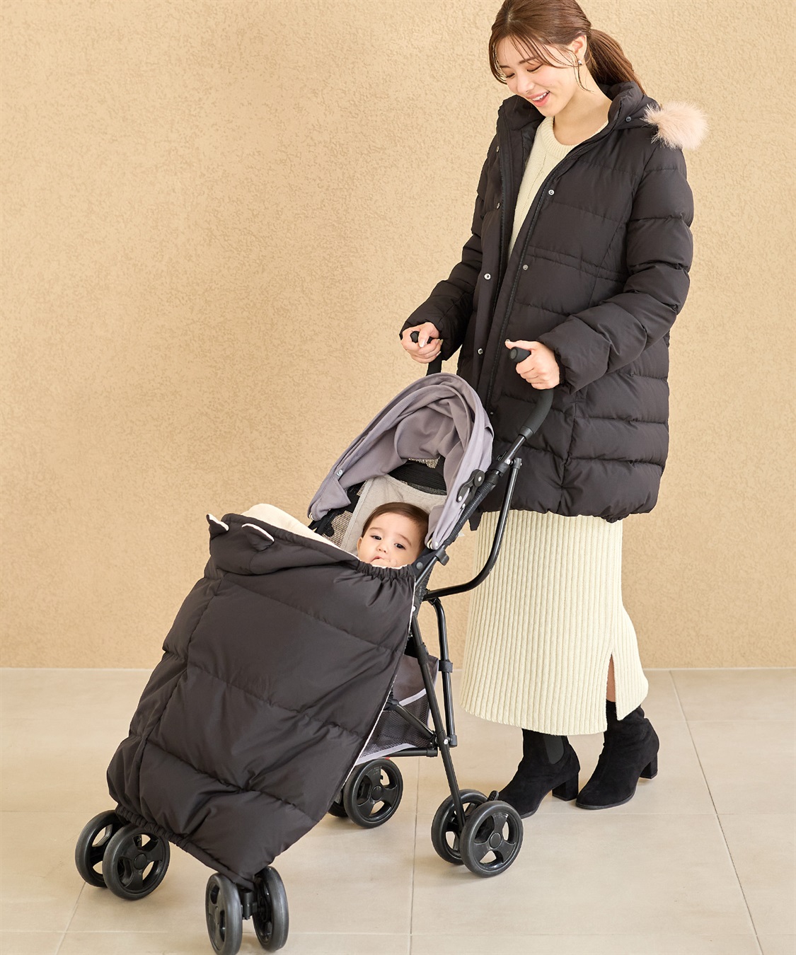 Rosemadame マットタフタダウンママコート＆ケープセット(マタニティ&授乳服）妊婦服 産前・産後対応_sub_14