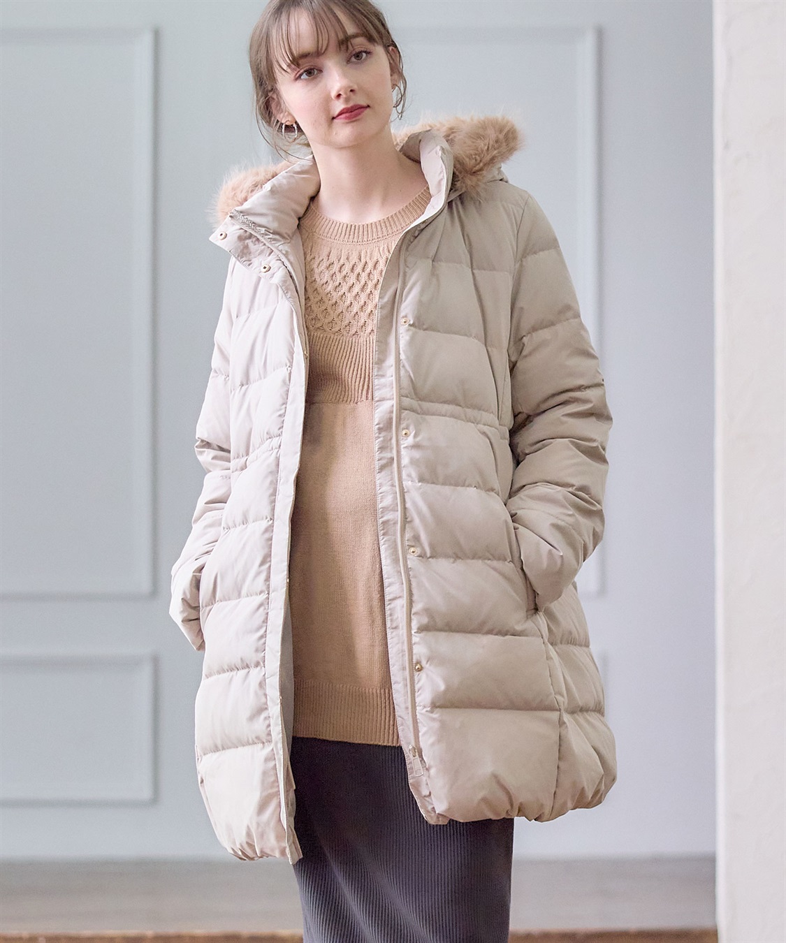 Rosemadame マットタフタダウンママコート＆ケープセット(マタニティ&授乳服）妊婦服 産前・産後対応_sub_20