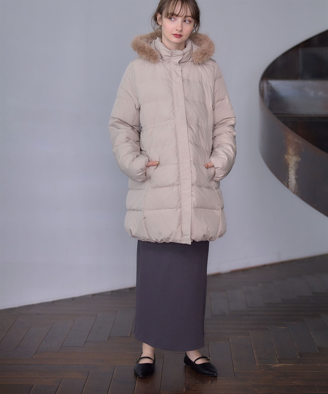 Rosemadame マットタフタダウンママコート＆ケープセット(マタニティ&授乳服）妊婦服 産前・産後対応_sub_22