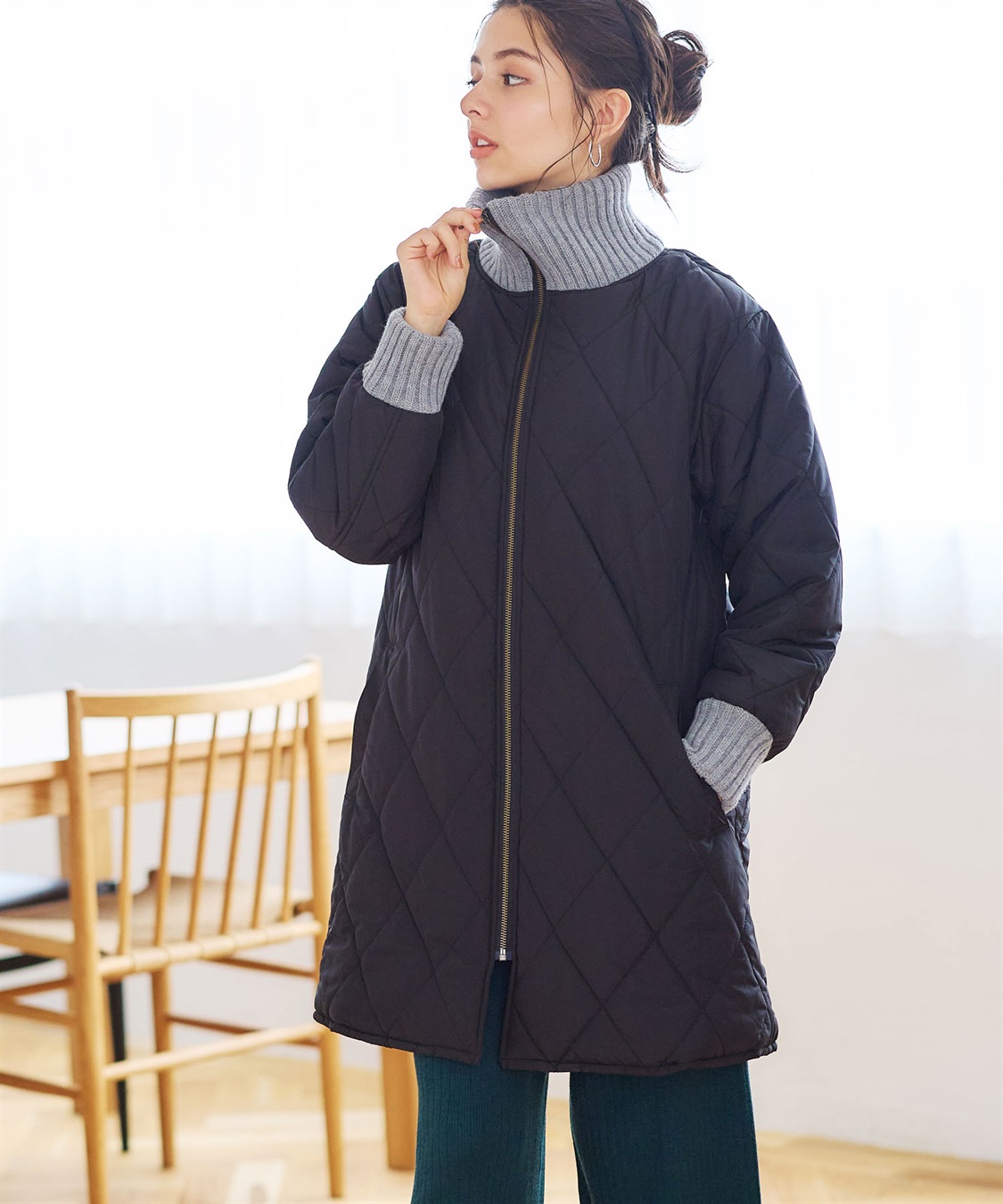 Rosemadame バイカラー キルト中わたママコート&ベビー[マタニティ&授乳服）妊婦服 産前・産後対応_sub_4