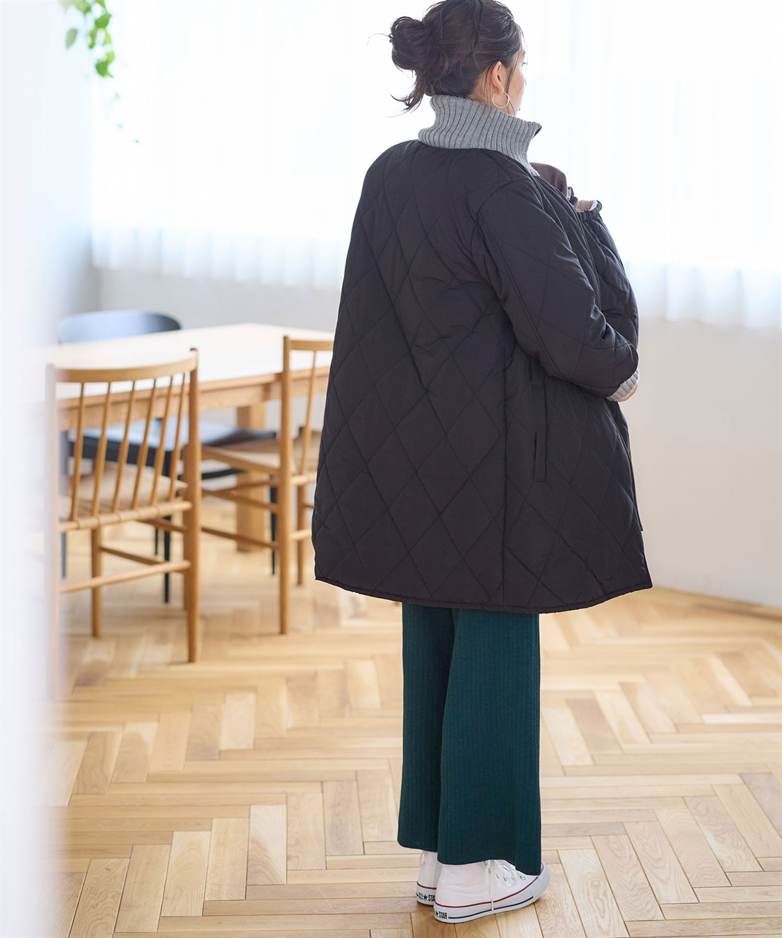 Rosemadame バイカラー キルト中わたママコート&ベビー[マタニティ&授乳服）妊婦服 産前・産後対応_sub_5