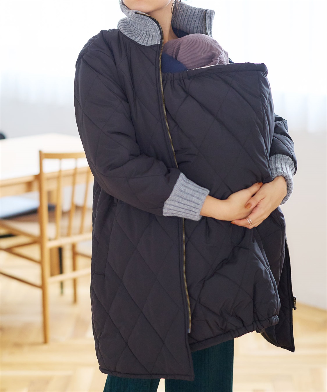 Rosemadame バイカラー キルト中わたママコート&ベビー[マタニティ&授乳服）妊婦服 産前・産後対応_sub_7