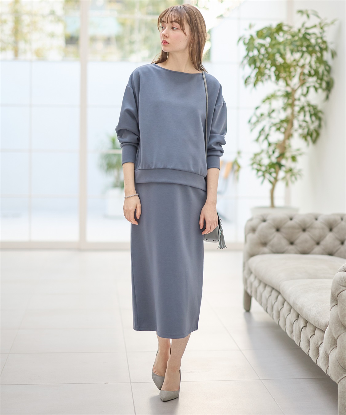 Rosemadame ダンボールセットアップ風 ドッキングワンピース（マタニティ/授乳服）授乳口付き 授乳楽々 妊婦服 産前・産後対応_sub_13