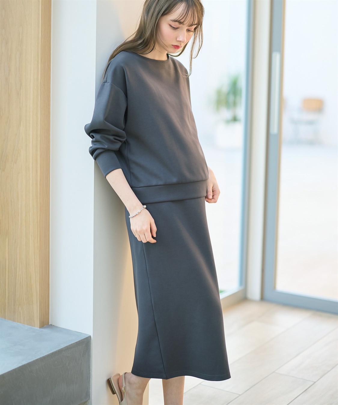 Rosemadame ダンボールセットアップ風 ドッキングワンピース（マタニティ/授乳服）授乳口付き 授乳楽々 妊婦服 産前・産後対応_sub_22