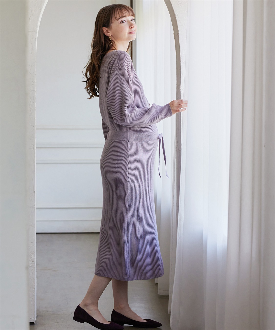 Rosemadame フロントボタンリブニットフレアワンピース(マタニティ&授乳服）授乳口付き 授乳楽々 妊婦服 産前・産後対応_sub_11