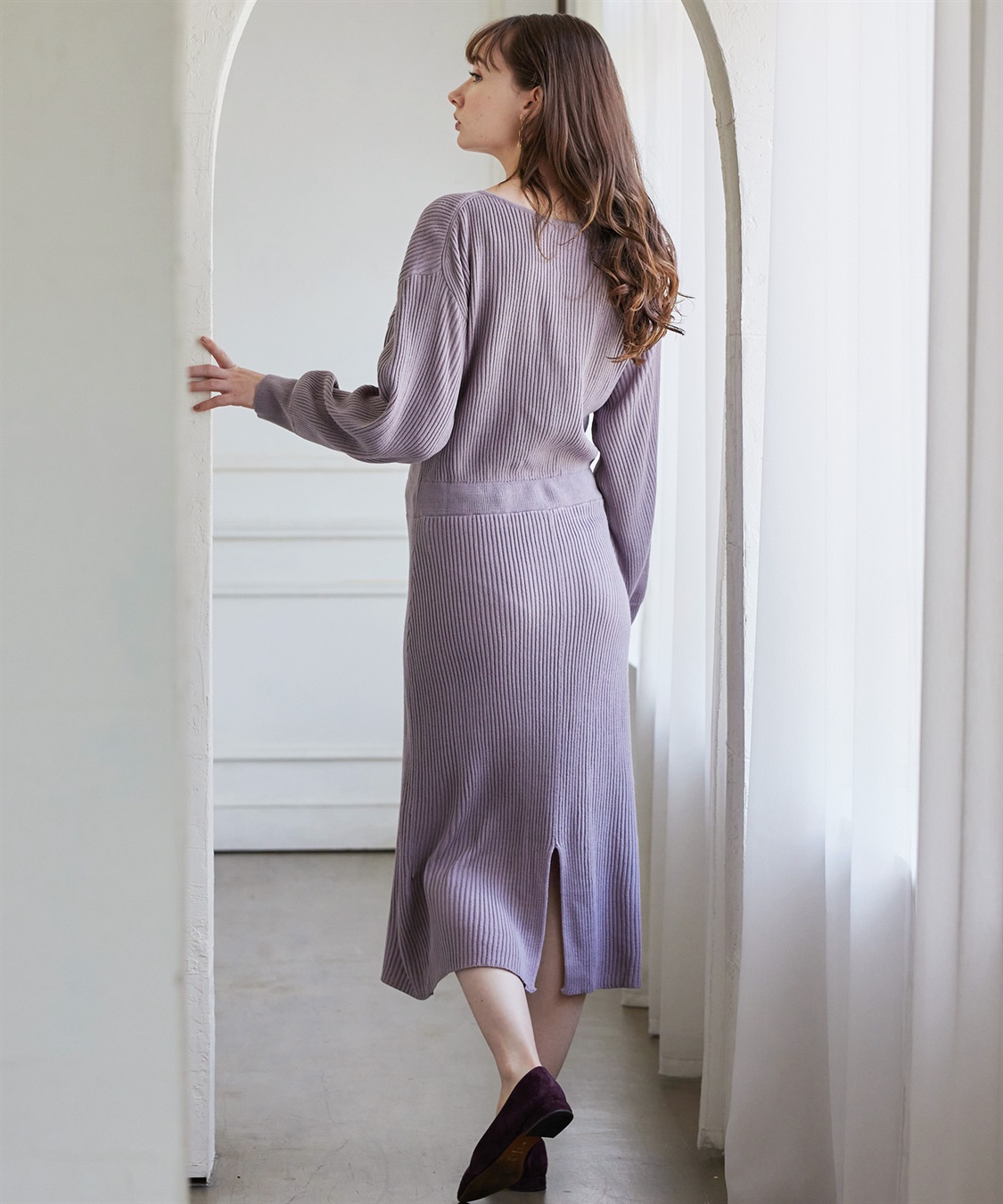 Rosemadame フロントボタンリブニットフレアワンピース(マタニティ&授乳服）授乳口付き 授乳楽々 妊婦服 産前・産後対応_sub_13