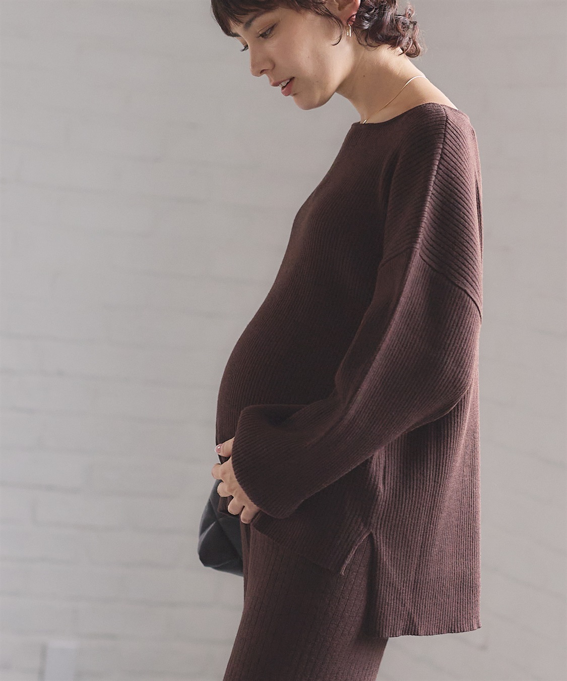 Rosemadame ボリュームスリーブリブニットプルオーバー（マタニティ/授乳服)授乳楽々 妊婦服 産前・産後対応_sub_16