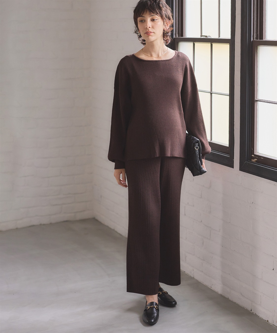 Rosemadame ボリュームスリーブリブニットプルオーバー（マタニティ/授乳服)授乳楽々 妊婦服 産前・産後対応_sub_18