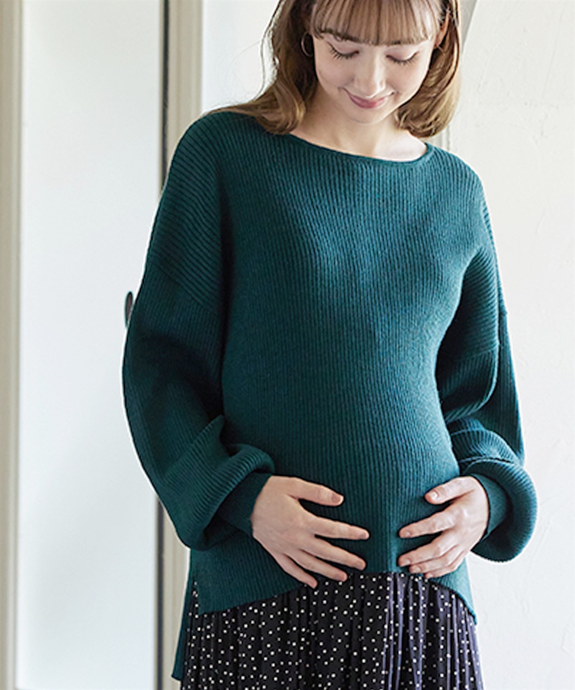 Rosemadame ボリュームスリーブリブニットプルオーバー（マタニティ/授乳服)授乳楽々 妊婦服 産前・産後対応_sub_19