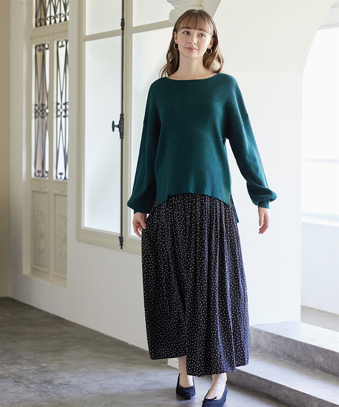 Rosemadame ボリュームスリーブリブニットプルオーバー（マタニティ/授乳服)授乳楽々 妊婦服 産前・産後対応_sub_21