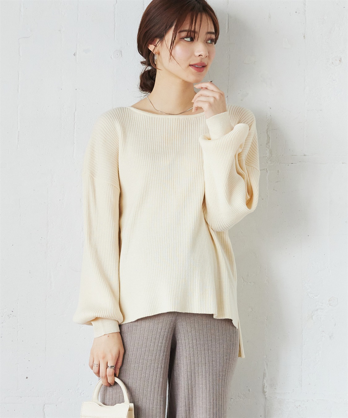 Rosemadame ボリュームスリーブリブニットプルオーバー（マタニティ/授乳服)授乳楽々 妊婦服 産前・産後対応_sub_26